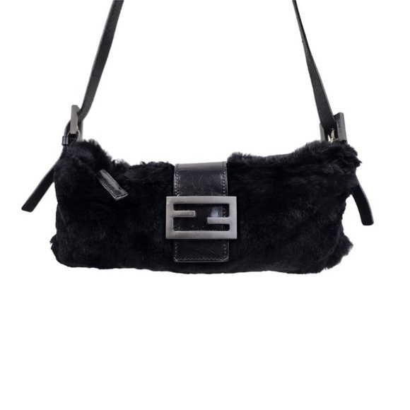 Fendi | Bags | Fendi Rabbit Fur Baguette Shoulder Bag | Poshmark